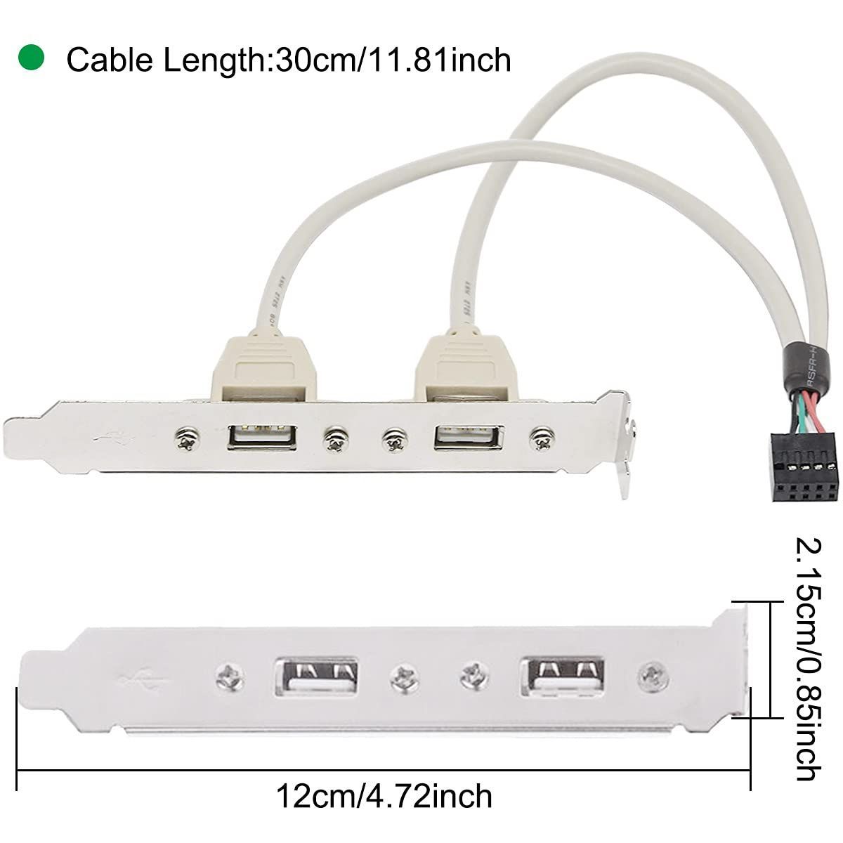 数量限定】デュアルUSB - - 9ピンメス 9ピン、マザーボードUSB2.0  Type-AメスPCIスロットカバー、ダストフィルター付き、30cm、2本セット 2ポートリアパネル拡張ブラケット 2.0 USB  Xiatiaosann - メルカリ