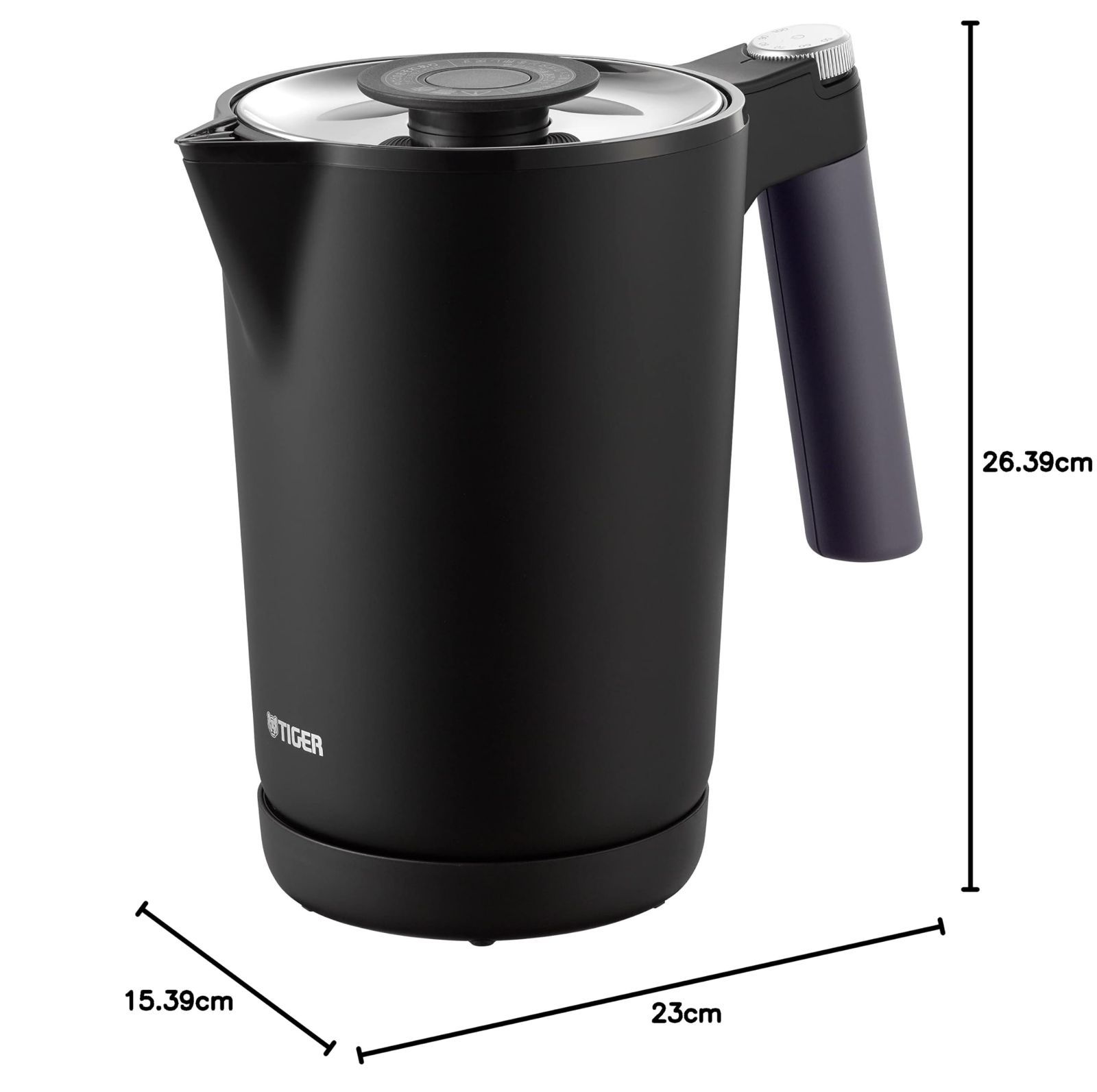 タイガー魔法瓶(TIGER) 電気ケトル 湯沸かし ステンレス わく子 0.8L 転倒お湯漏れ防止 カラ炊き防止 蒸気レス マットブラック PCK-A080KM タイガー魔法瓶(TIGER)電気ケトル温度調節機能付き湯沸かしコーヒー