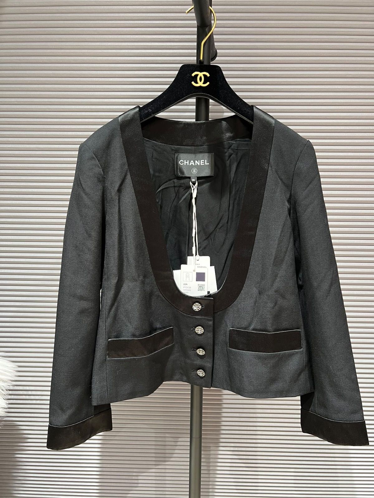 CHANEL 22A P73138V11502 JACKET シャネルジャケット 36 黒 新品同様