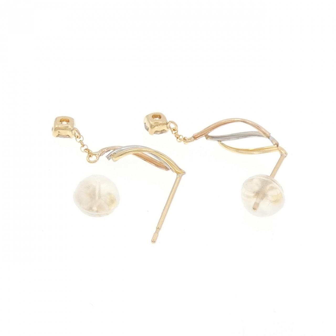K18YG/PT900/K18PG ダイヤモンド ピアス 0.2CT - メルカリ 