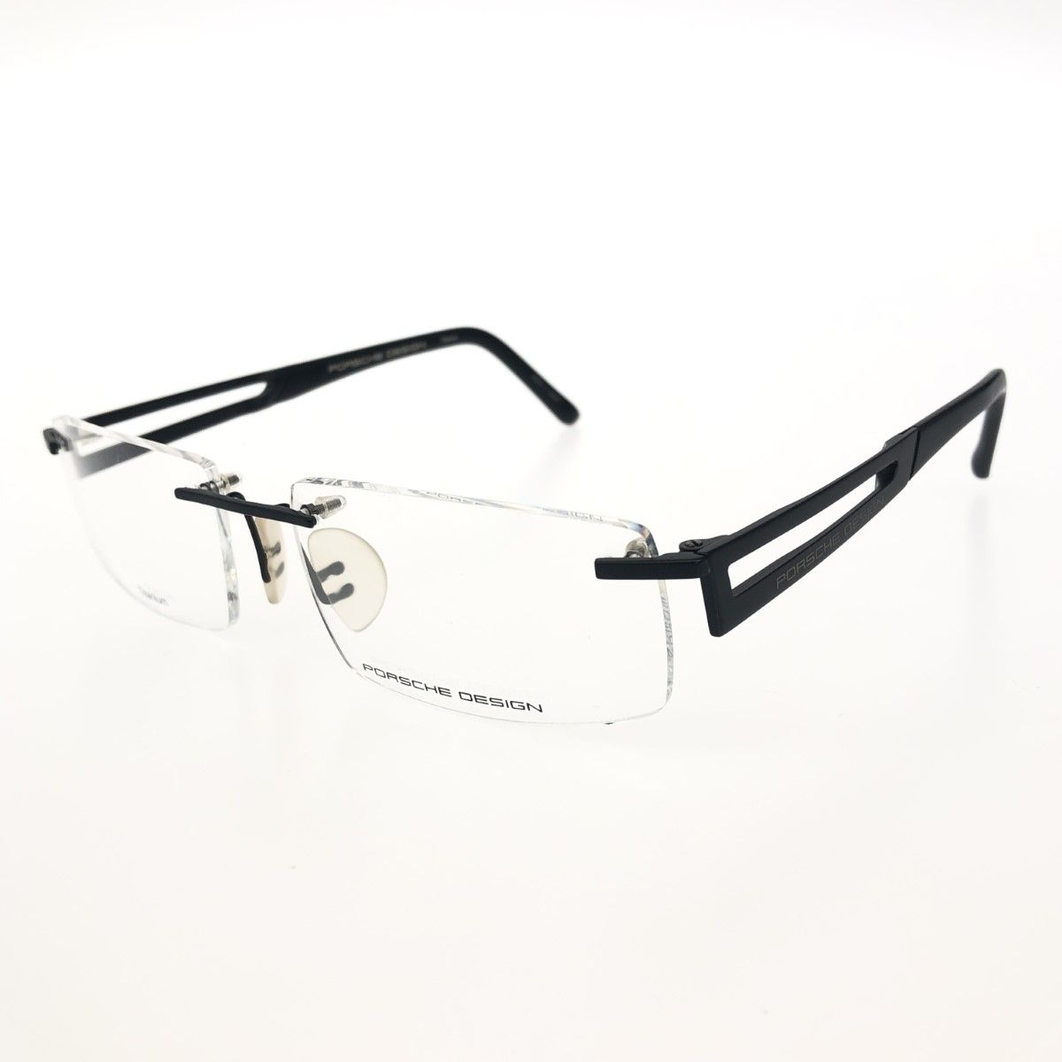 PORSCHE DESIGN ポルシェデザイン メガネ P 8704 ブラック チタン メンズ ツーポイント 240001139415