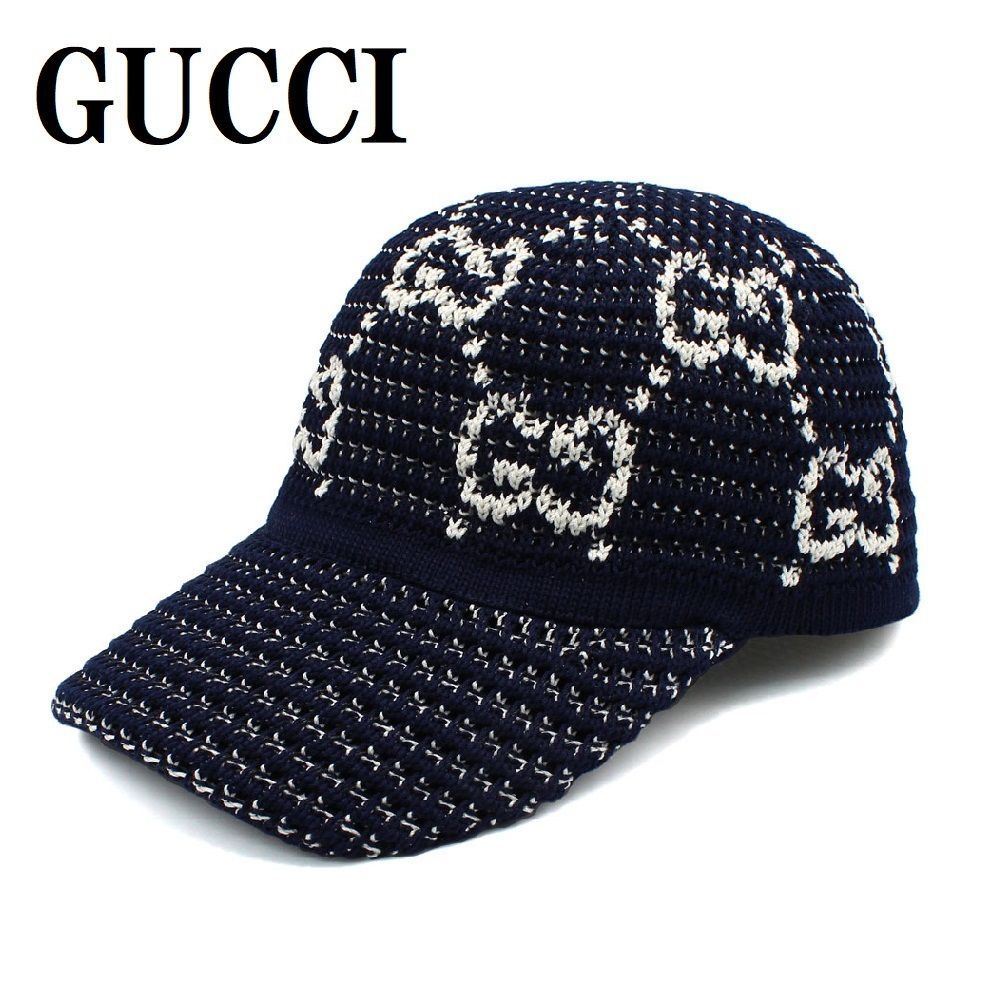 M L グッチ GUCCI 747331 4HAY7 4000 ベースボール キャップ 帽子 GG モノグラム ブランド おしゃれ メンズ レディース ネイビー