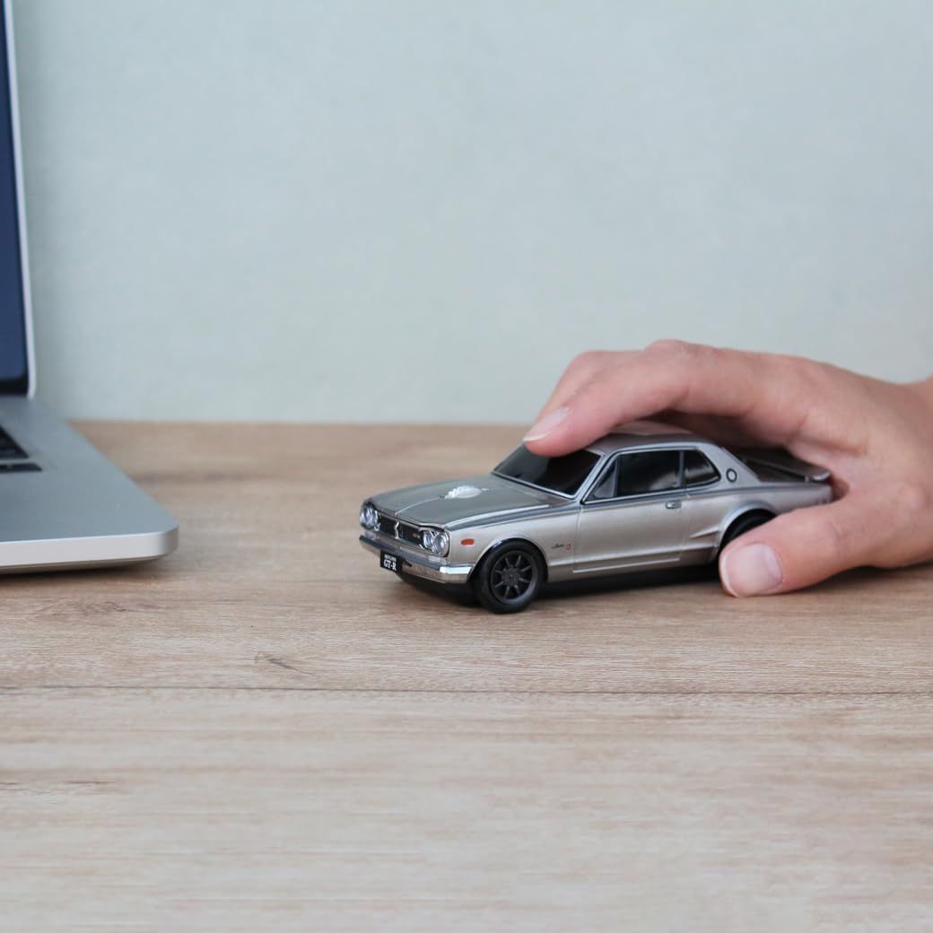 無線マウス 日産スカイライン 2000 GT-R ガンメタ シルバー 通称ハコスカ 無線式 Bluetooth 対応 mouse Nissan Skyline silver
