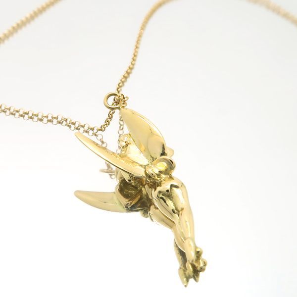 DISNEY© K18 ティンカーベル ネックレス イエローゴールド 美品 仕上げ