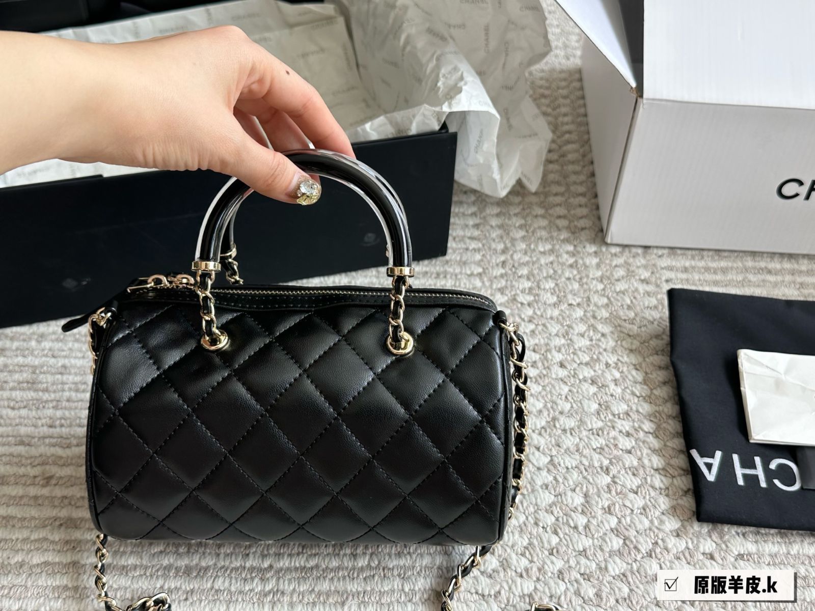 今日特価】Chanel 25P ボウリングバッグ エレガントブラック