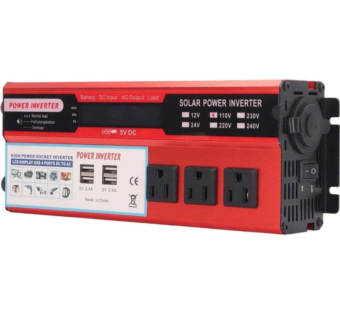 正弦波インバーター LCD デジタルディスプレイ 4 USB ポート 4000W ピーキング 2000W 24V