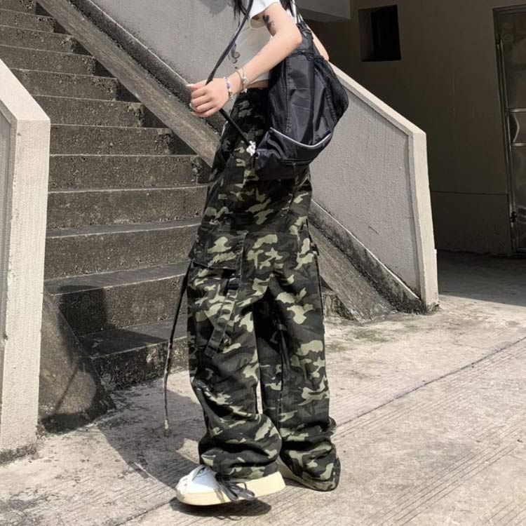 レディース 迷彩カーゴパンツ クロップドパンツ スウェット