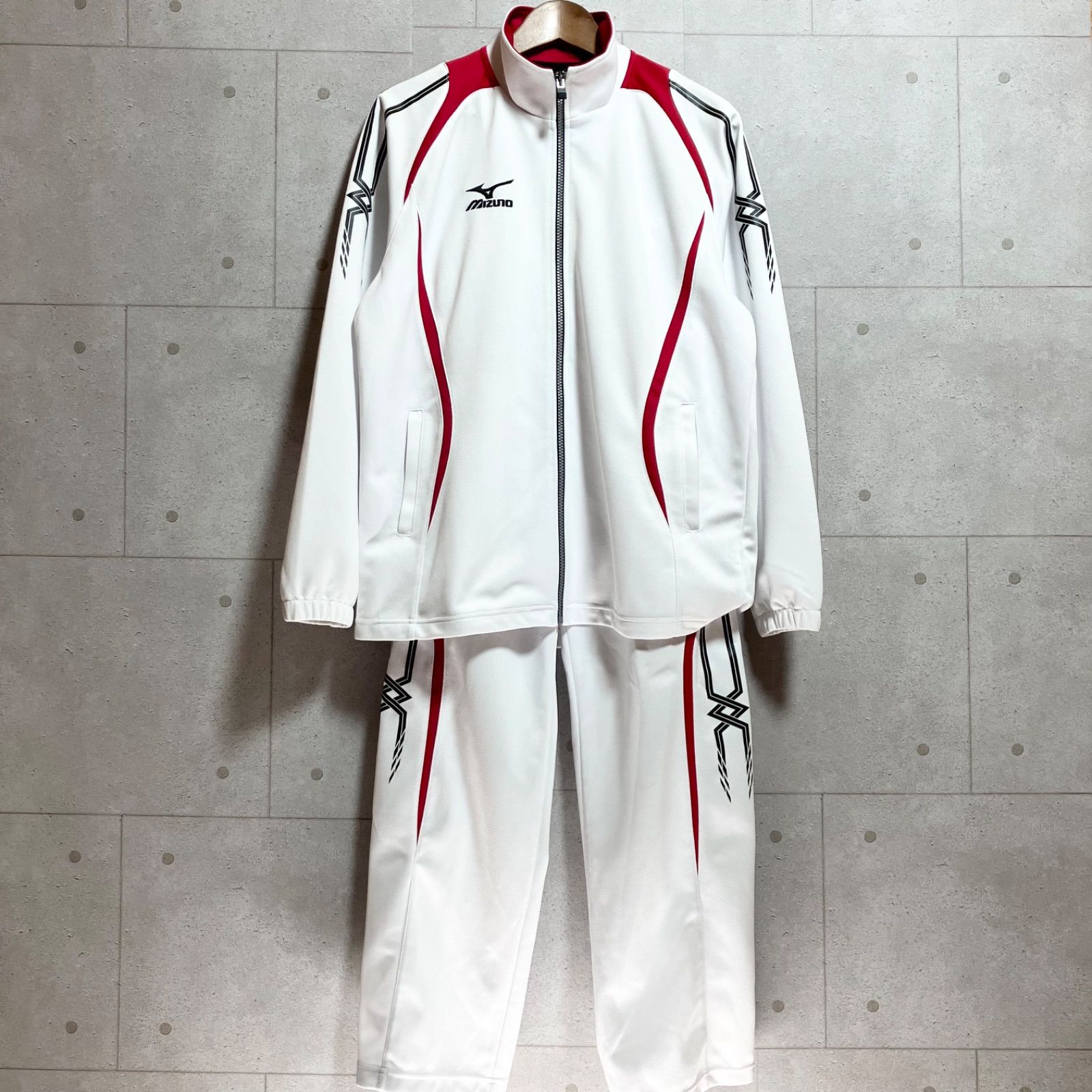 美品 薄手 MizunoPro ホワイトジャケット・パンツセットアップ MIZUNO ミズノ ジャージ セットアップ スポーツ ウェア ウォーム