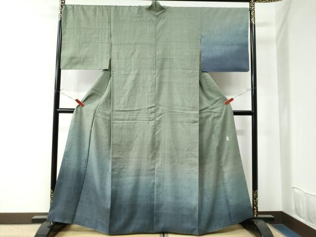 平和屋着物○上質な紬 単衣 霞文 正絹 逸品 BAAT9146yc