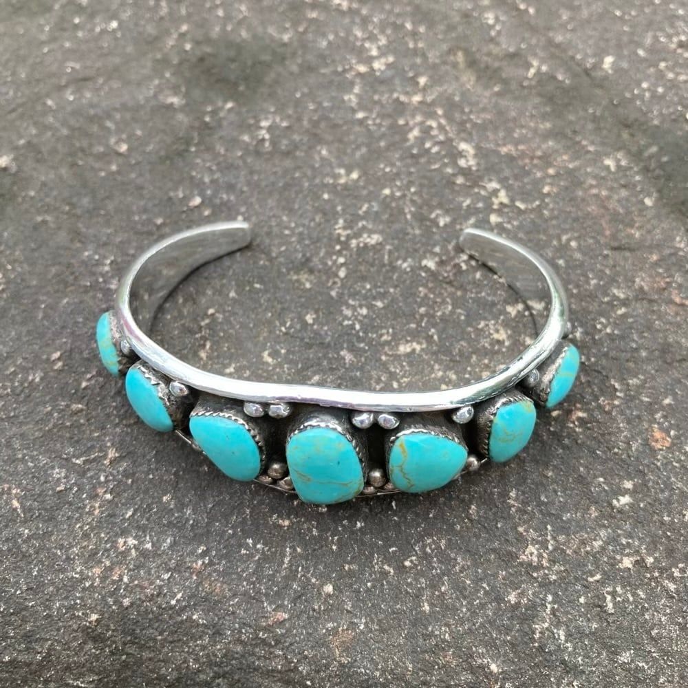 希少　ナバホ　インディアンジュエリー 希少ターコイズ ダレルキャドマン バングル インディアンジュエリー
