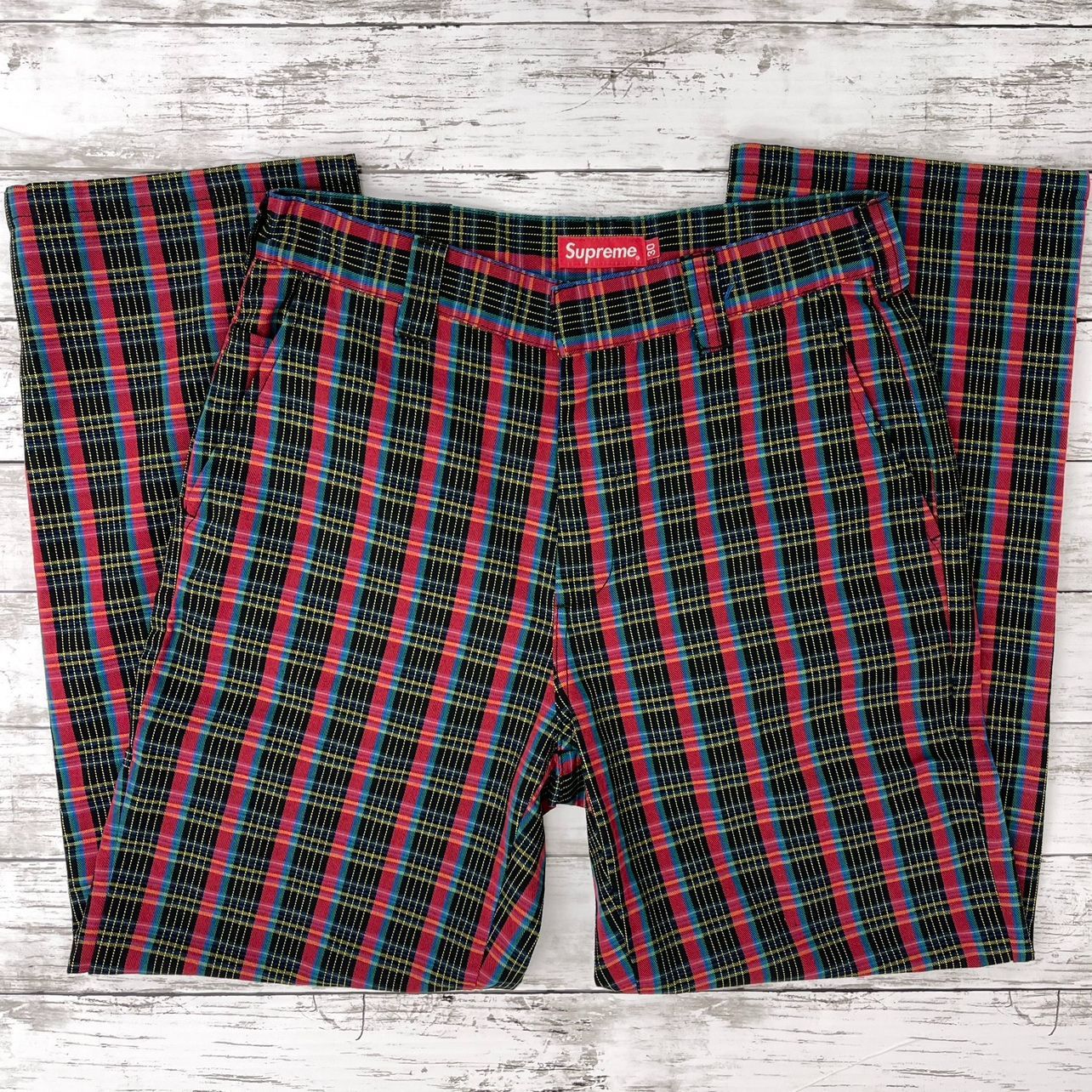 W30 Supreme 23SS WORK PANT|シュプリーム ワークパンツ|Red Plaid レッドプレイド チェック 総柄|コットン60% ポリエステル40%|メンズ ボトムス ズボン スラックス| 服飾 71-2025-0620-KO-004