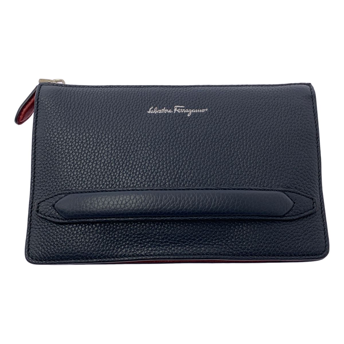 Salvatore Ferragamo | サルヴァトーレフェラガモ | レザー オーガナイザー クラッチ バッグ | ネイビー | メンズ