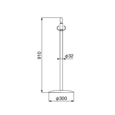 シロクマ フロアパーティションポール クローム 鏡面 FPP-1201