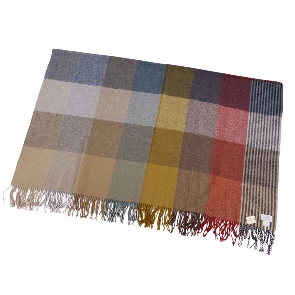 極美品 エルメス HERMES ブランケット ウール チェック