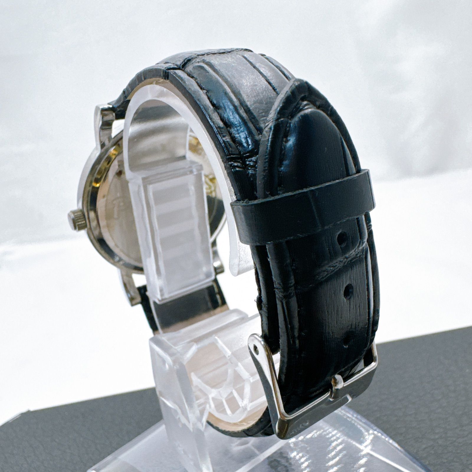 スヌーピー ウッドストック 腕時計 ブラックレザー 箱付き 中古