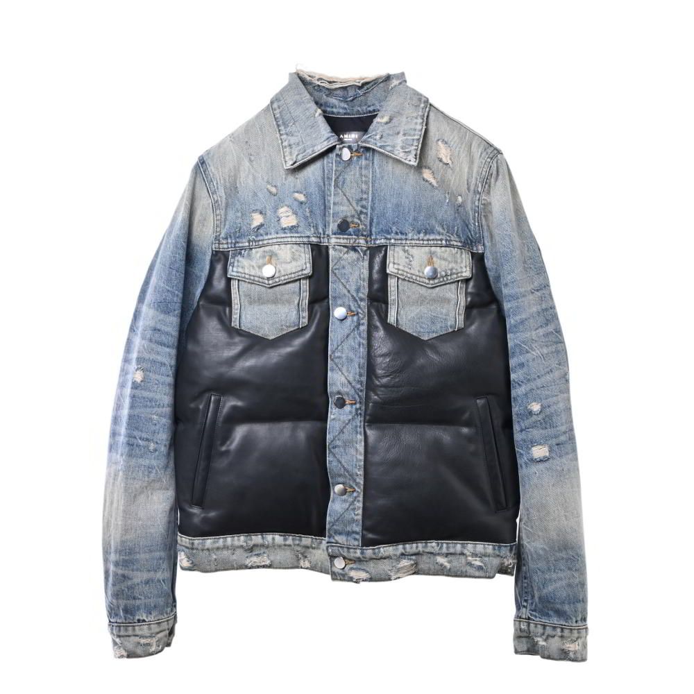 AMIRI ダメージ デニム ダウン切り替え ブルゾン - メルカリ