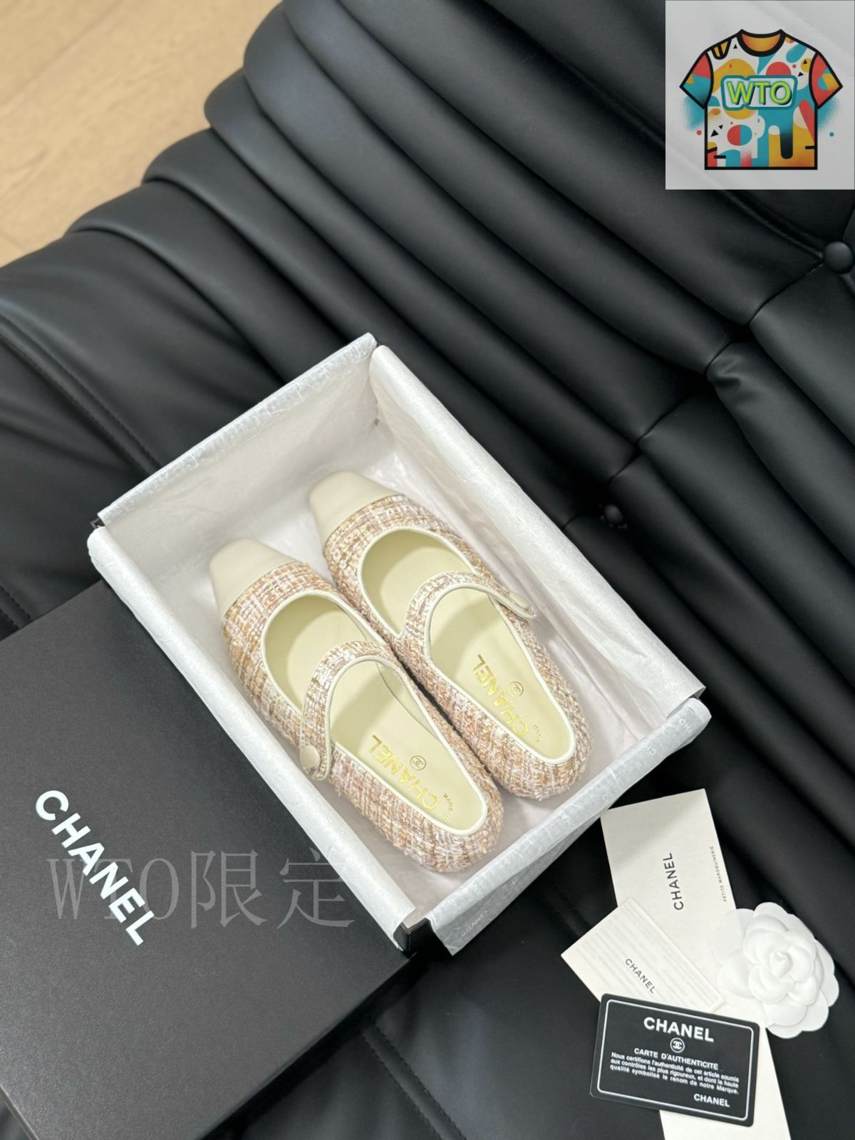 大人可愛い♪【CHANEL】 カメリア バレエフラットシューズ CHANEL