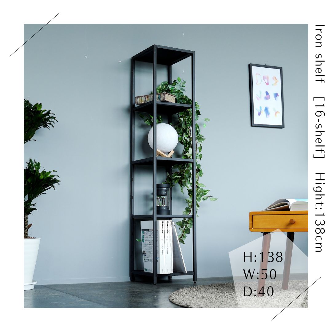 大得価，SALE】 STEEF アイアンシェルフ 高さ72cm 幅50cm 奥行40cm 16‐