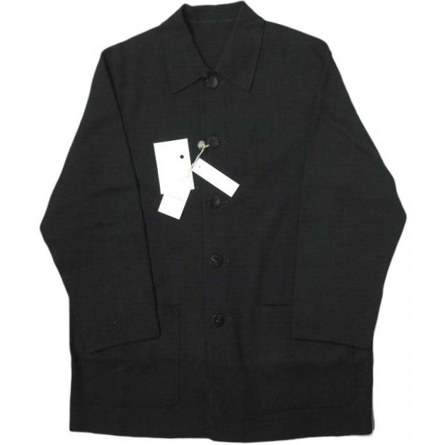 新品 Cale カル 20SS 日本製 COTTON RIB HALF COAT コットンリブハーフコート C201U01C01 4 BLACK ステンカラー アウター g8694