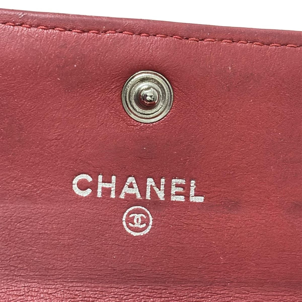 CHANEL レザー 名刺入れ レッド CHANEL レザー 名刺入れ レッド