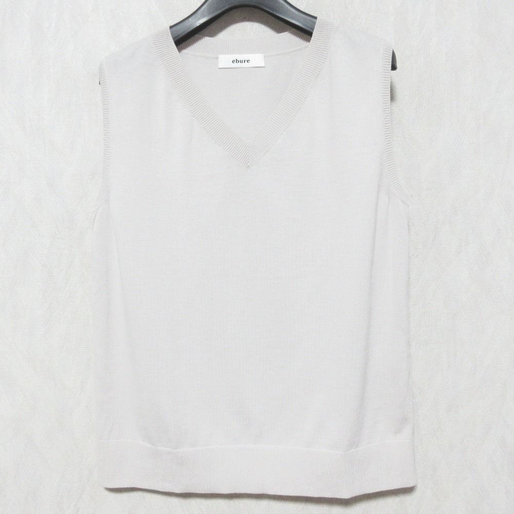 美品 ebure エブール クルーネック ノースリーブ カットソー タンクトップ 38 ベージュ レディース 古着 中古 美品 ebure エブール クルーネック ノースリーブ カットソー