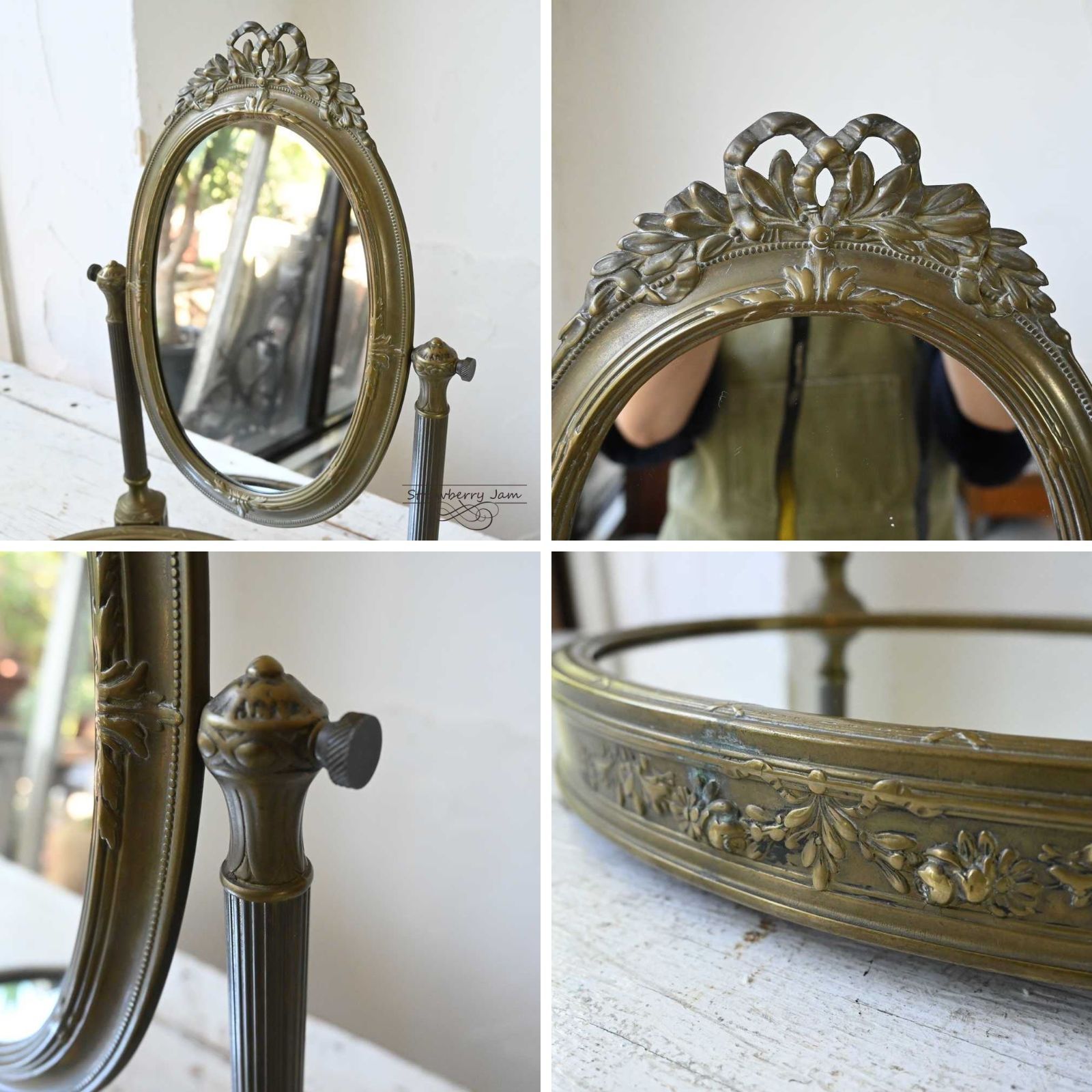 ICO-35 フランスアンティーク スタンドミラー ミラー アクセサリーケース 早い者勝ち！】ICO-35 フランスアンティーク アクセサリーケース