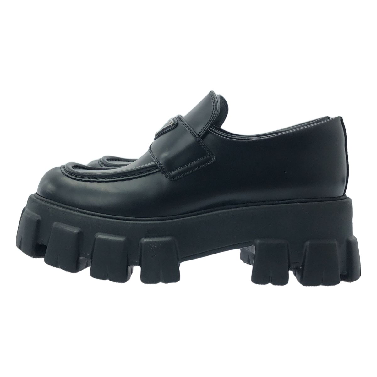 PRADA⭐︎モノリス プラッシュドレザー ローファー⭐︎試着のみ未使用⭐︎38 関税・送料込 PRADA モノリス ブラッシュドレザー ローファー