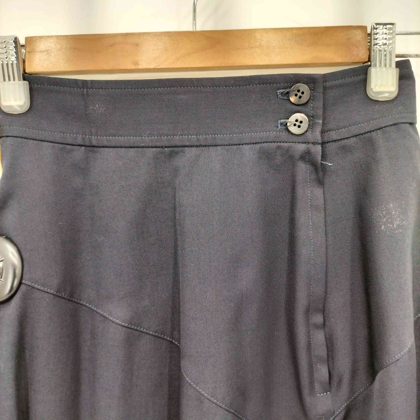 トリココムデギャルソン tricot COMME des GARCONS 80-90s ウールギャバジン スイッチング フ スカート レディース JPN M GULLKHAN_COM