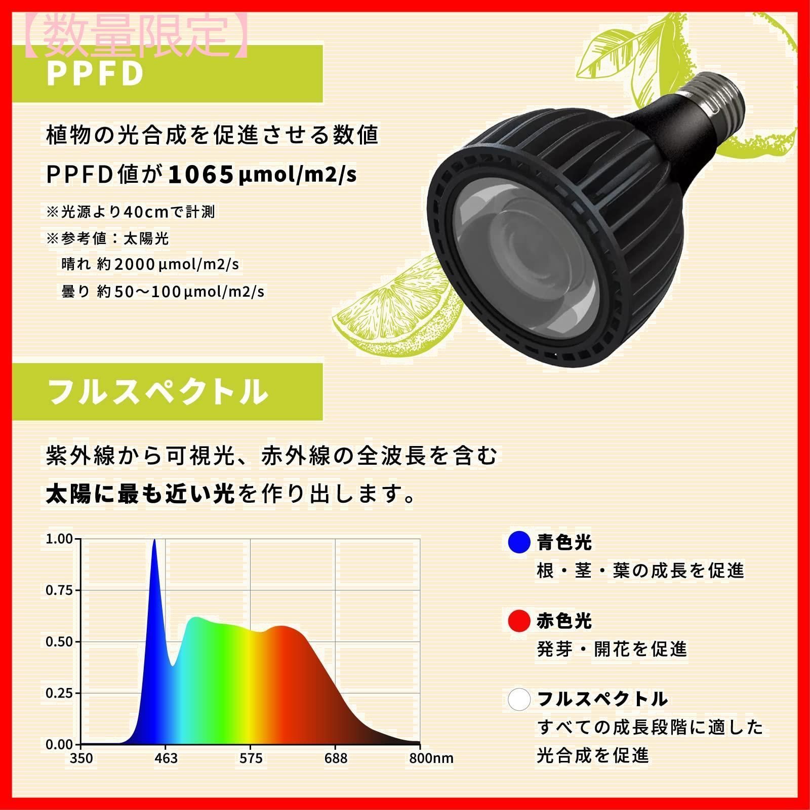 数量限定】アガベや塊根植物の育成に 光合成 ライムライト 30W 暖かい