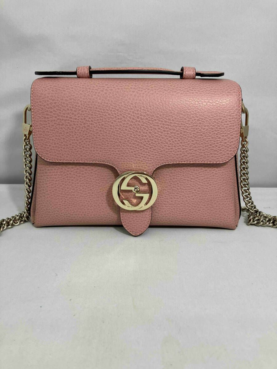 GUCCI 510302 493075 インターロッキングG チェーンショルダー バッグ