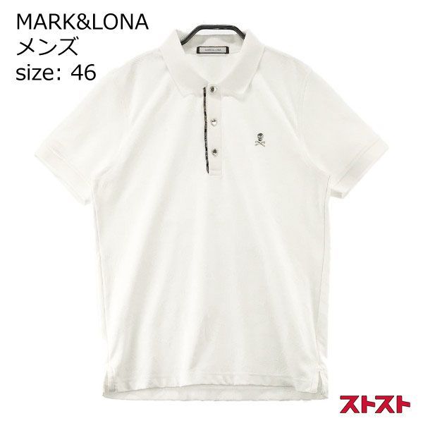 MARK & LONA ポロシャツ ホワイト　　サイズ46 新品未使用 MARK&LONAスカルポロシャツ MARK&LONA スカル柄ポロシャツ 白