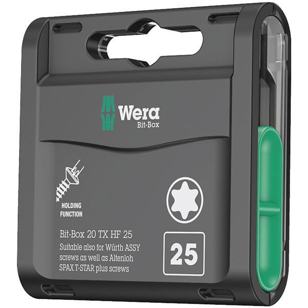 WERA ヴェラ 20本組 差込6.35mm ビットボックス サイズTX25 057778 工具 ツール DIY 作業工具 道具