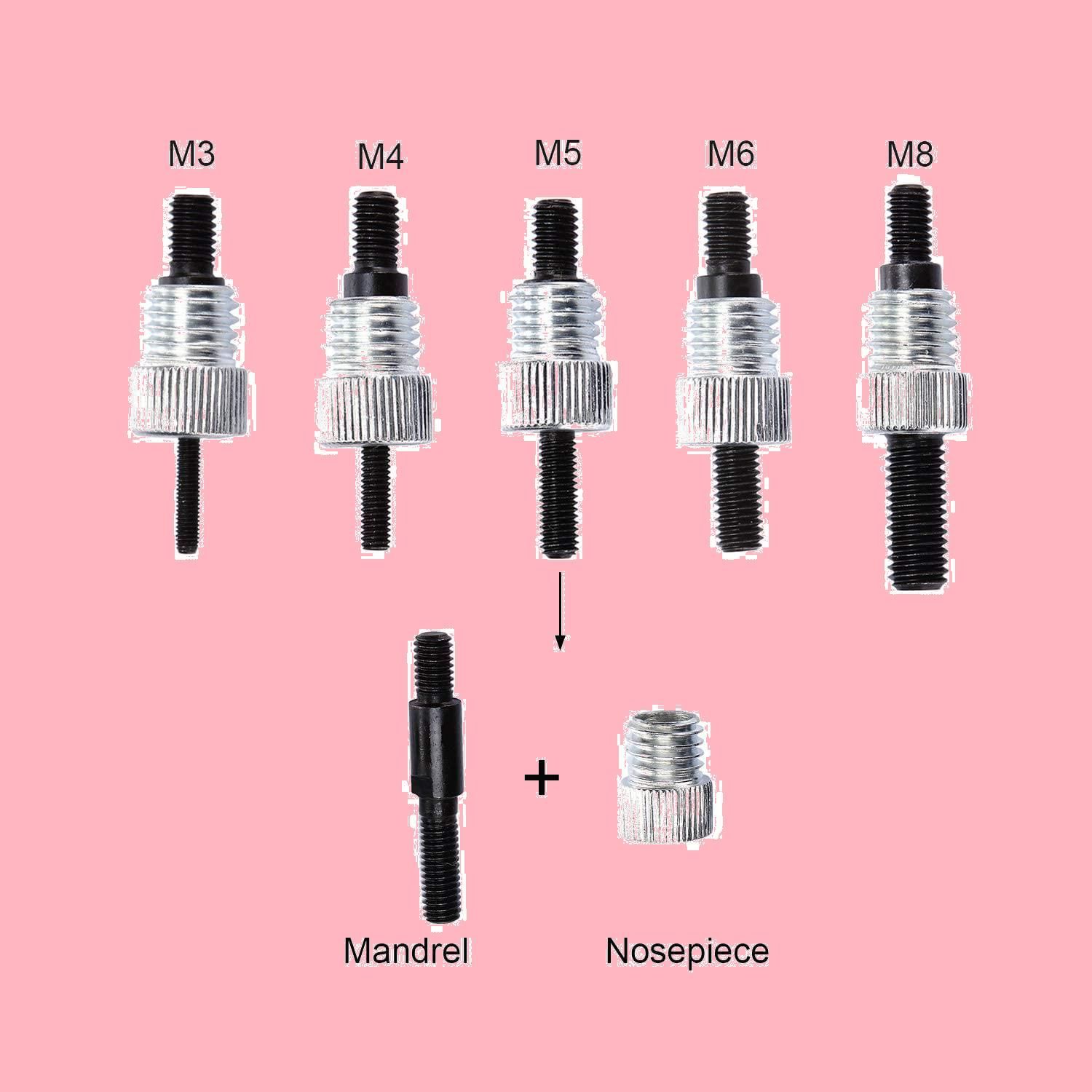 ハンドリベッターセット M3/M4/M5/M6/M8 ネジ付き リベット ハンドリベッターセット M3/M4/M5/M6/M8 ネジ付き リベット