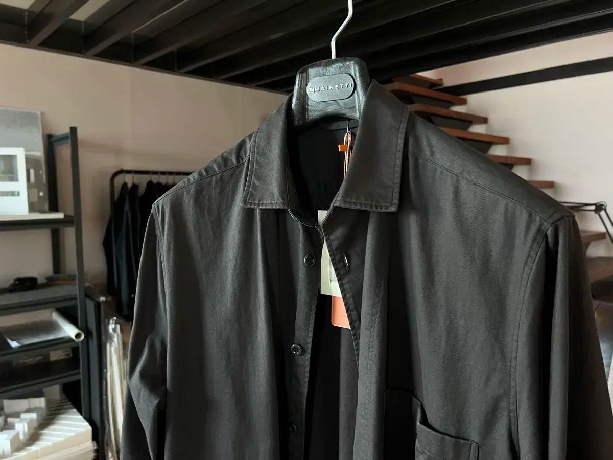 ワードローブ 41 コットン ショップ コート グレー L 105