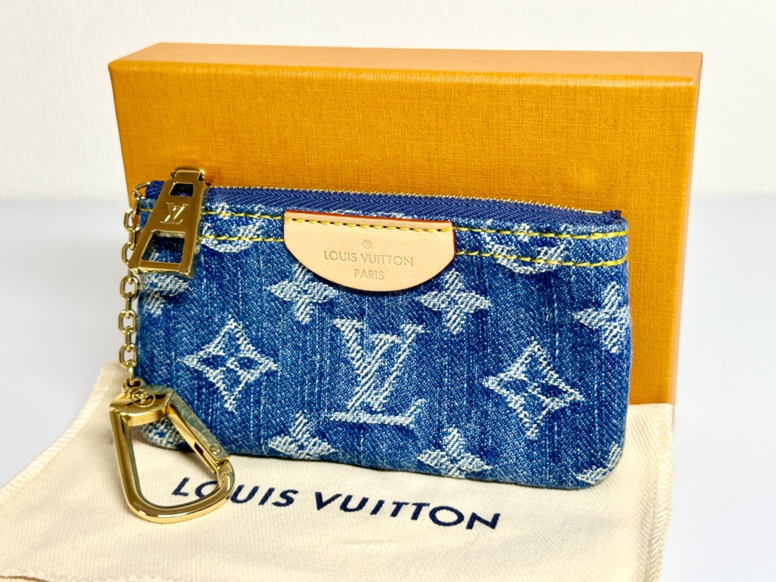 ヴィトン モノグラム デニム ポシェットクレ コイン カード キーケース