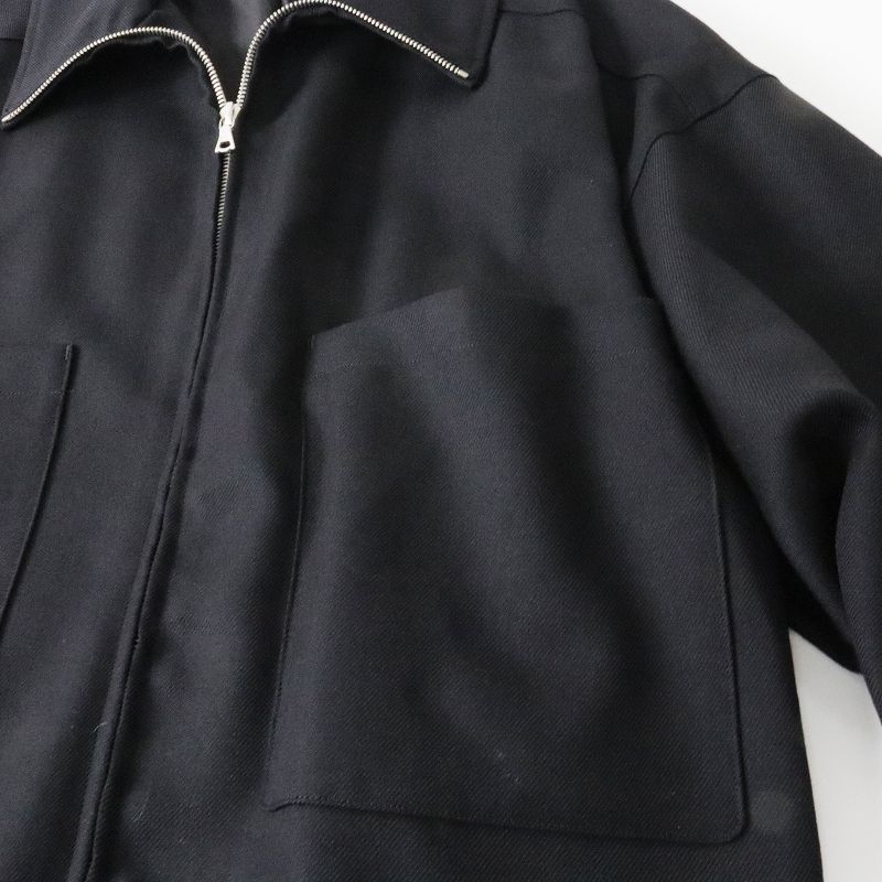 美品 メンズ オーラリー AURALEE ウールサージジップブルゾン WOOL SERGE ZIP-UP BLOUSON 4/ブラック 黒【2400013494908】  - メルカリ