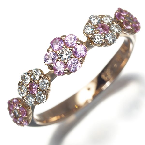 ポンテヴェキオ リング ピンクサファイア 0.28ct ダイヤ ダイヤモンド  