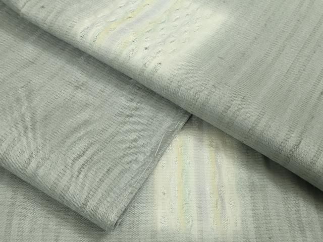 平和屋本店■極上　夏物　十日町 名門青柳謹製　櫛引織　赤城紬　草木染　色紙文　灰青色地　逸品　未使用　DZAA9911kh5 平和屋本店□極上 夏物 十日町 名門青柳謹製 櫛引織 赤城紬 草木染
