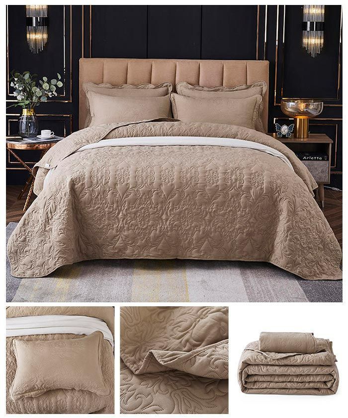 FABRIC'S ファブリックス キルティング　ベッドカバー 140×200 木 ベッドカバー 単品 キルティング ベッドカバー マルチカバー ベッド