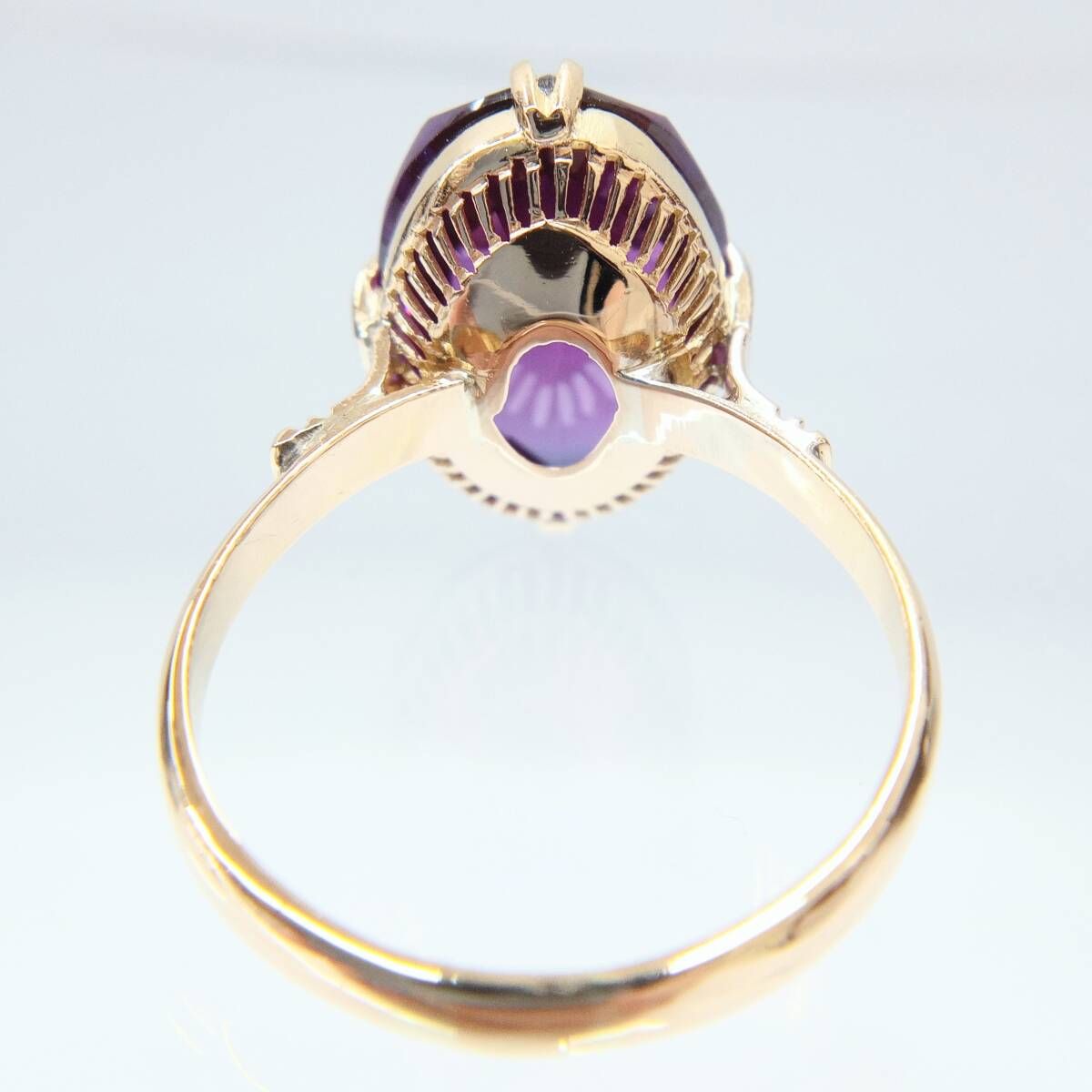 K18 紫石 16号 リング K18 1Pカラーストーンリング 青紫石 #16 2.5g