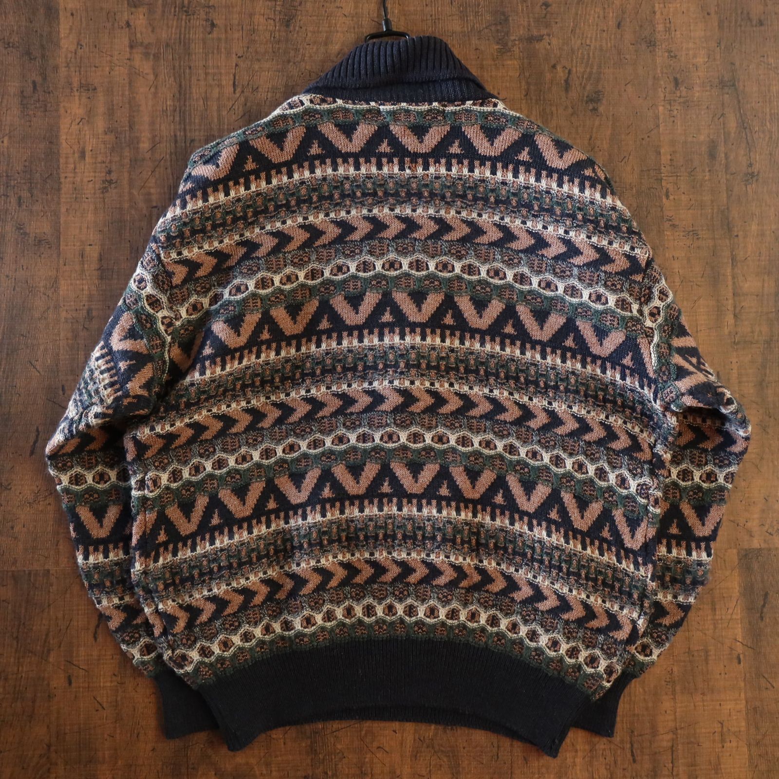 90s レトロ希少☆グランシニョーレ LS 3Dニット セーター SIZE M 