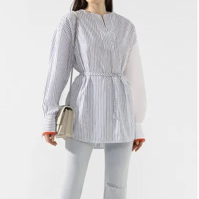 VICTORIA BECKHAM ヴィクトリアベッカム ストライプ柄 長袖シャツ  