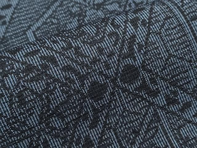 平和屋着物○上質な紬 吉祥文 黒地 正絹 逸品 未使用 CAAU1670yc