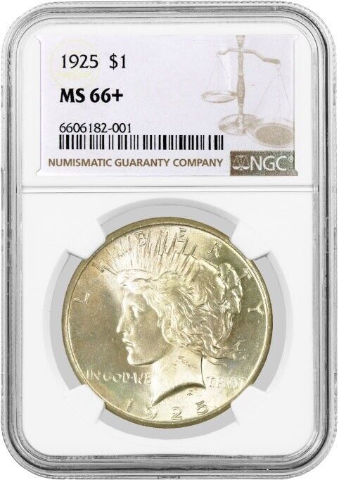1925 $1 Silver Peace Dollar NGC MS66 Gem Uncirculated Coin