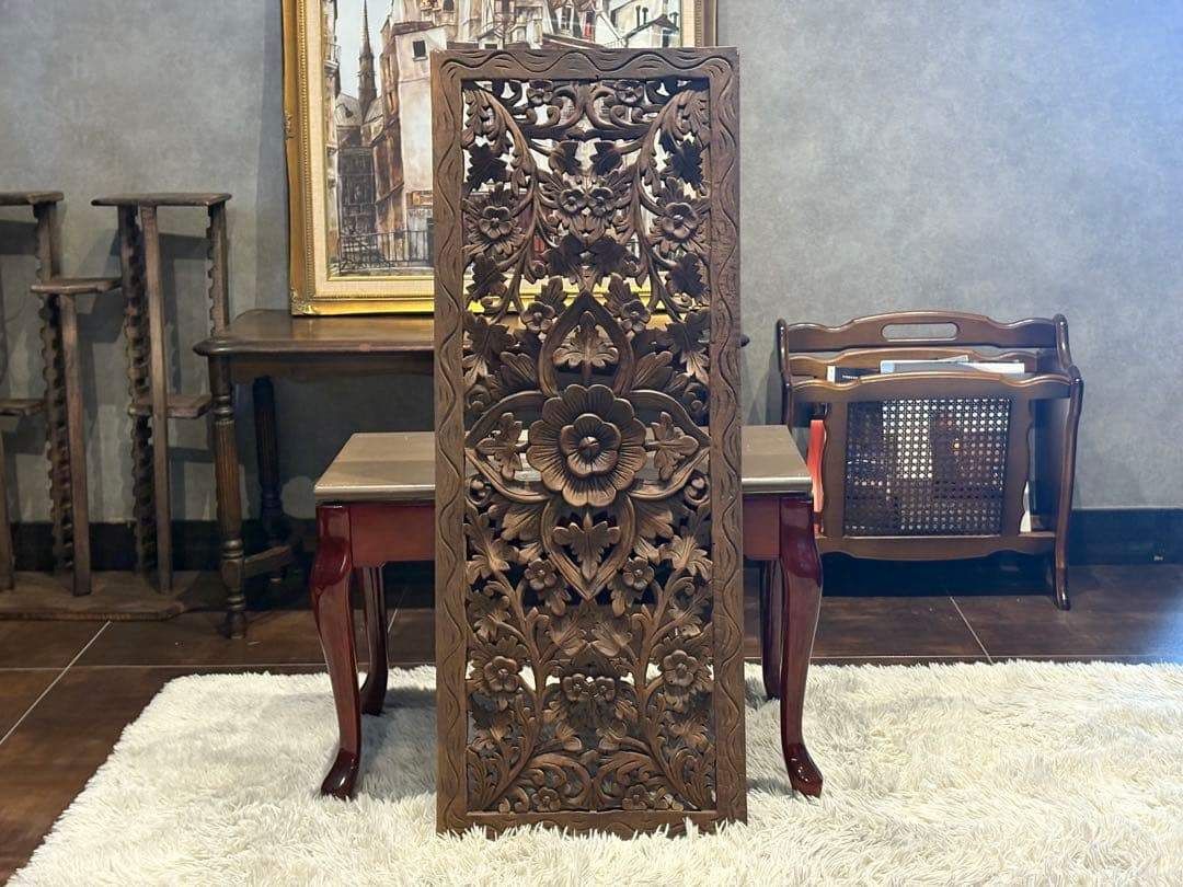 レリーフ アート 木製 ウォールデコレーション アンティーク ヴィンテージ nZ