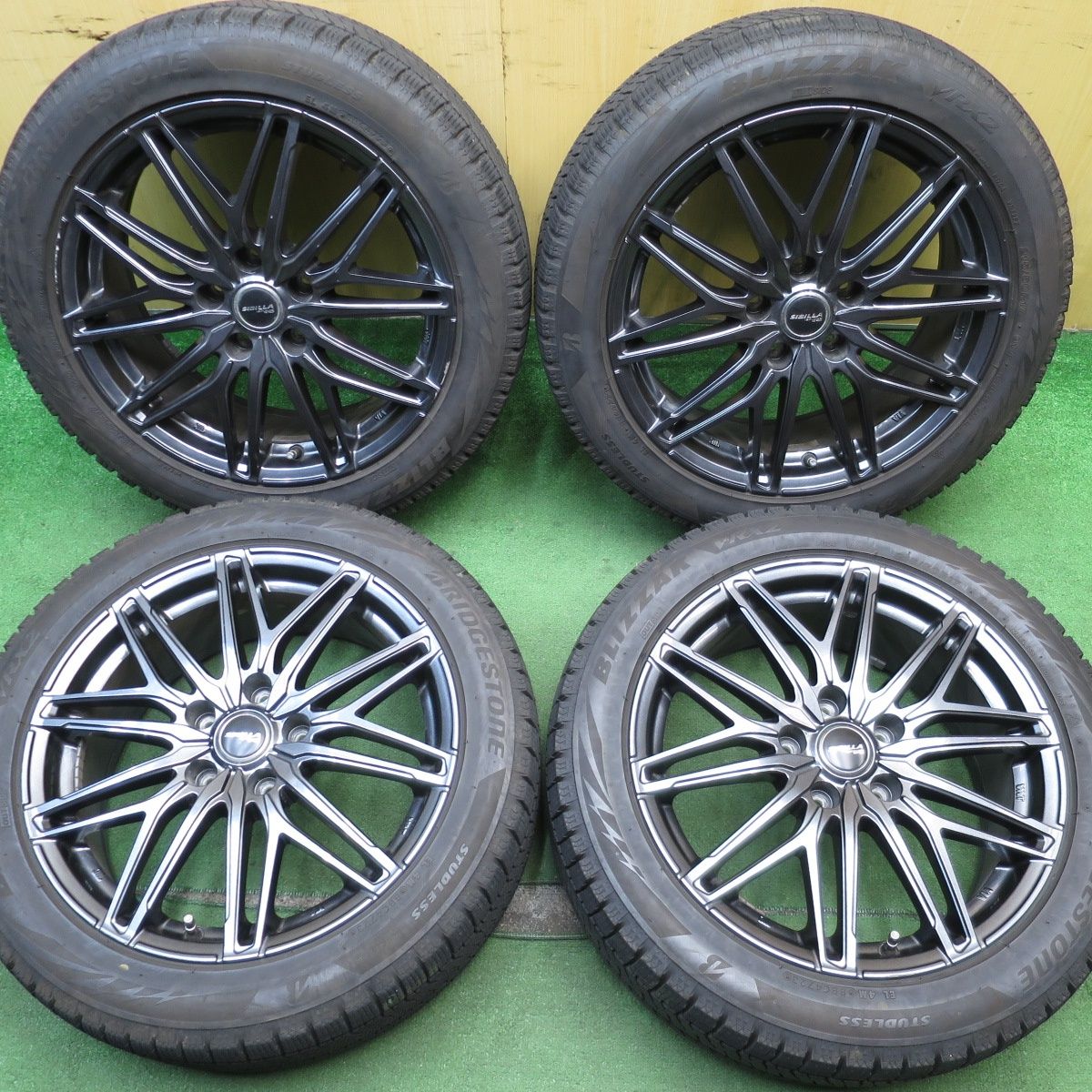 バリ溝 23年 9.5分 スタッドレス 215|50R17 ブリヂストン ブリザック VRX2 SIBILLA NEXT W45 シビラ 17インチ PCD114.3|5H 5061202NJス