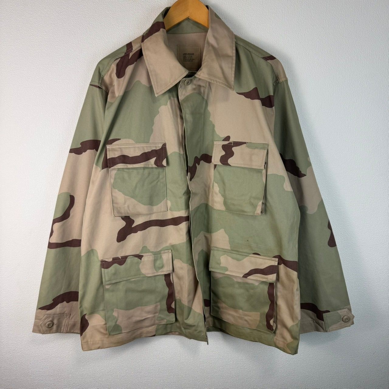 US ARMY ミリタリージャケット 迷彩柄 薄手 L～XL相当 米軍実物 U.S. 