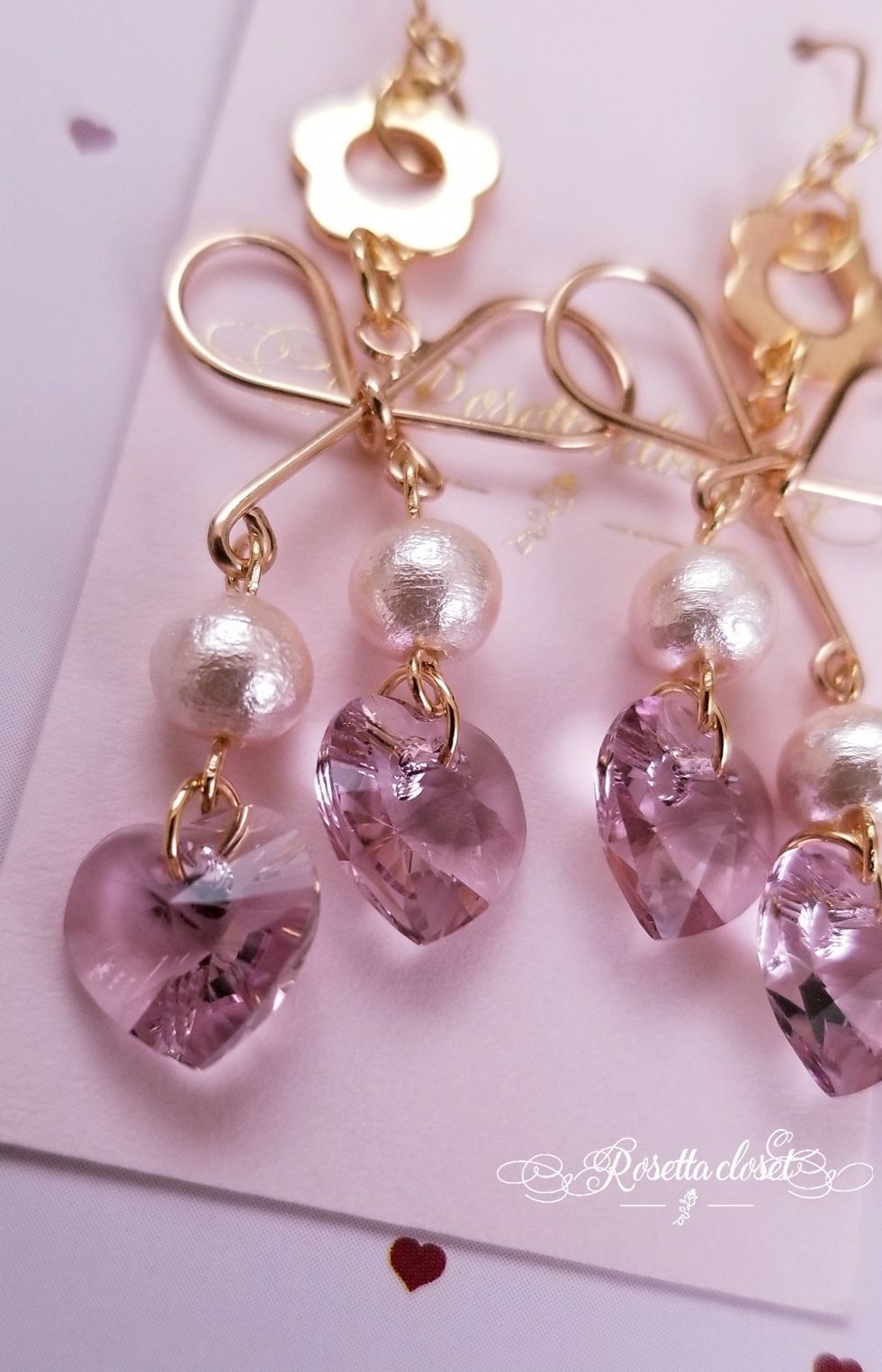 ピンクチェリーフラワースタッドピアス女性用イヤリングアクセサリー