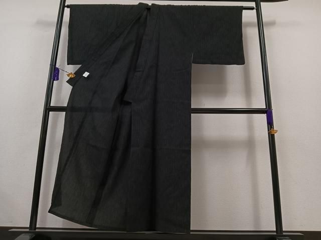 平和屋着物*夏物 男性 浴衣 縞 黒地 AABB6220jh