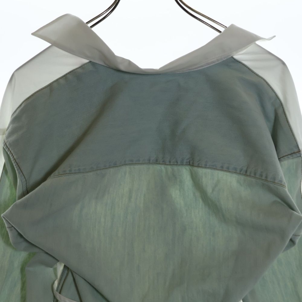 DIESEL ディーゼル C-DELPHI-DEN デニム切り替え ラップ長袖シャツ ブルー/ホワイト 0CBCP レディース C-DELPHI-DEN Wrap shirt in poplin and denim｜マルチカラー